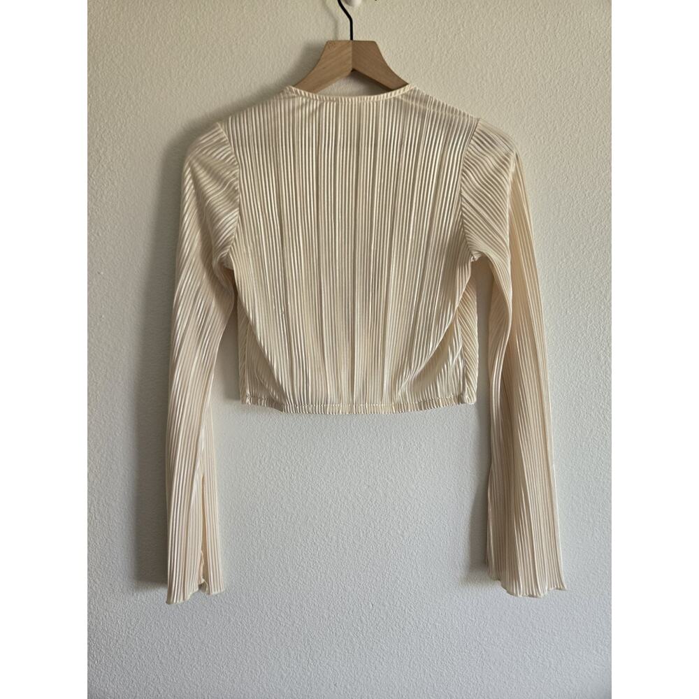 12th Tribe Zaria Cream Plisse Pants Long Sleeve Top Set Small Euro Summer Boho - Picture 6 of 13